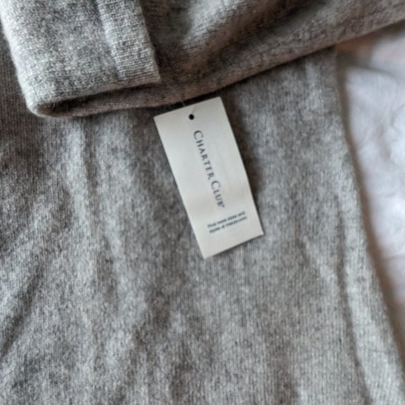 NWT Cashmere Cold Shoulder Sweater - XL Grey - Picture 11 of 11